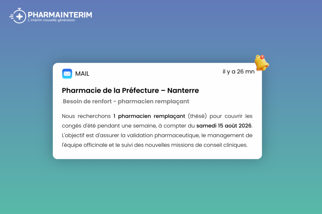 Annonce 4 renfort pharmacien remplaçant